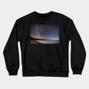 Milky Way and Moonset over Rhossili Bay Crewneck Sweatshirt